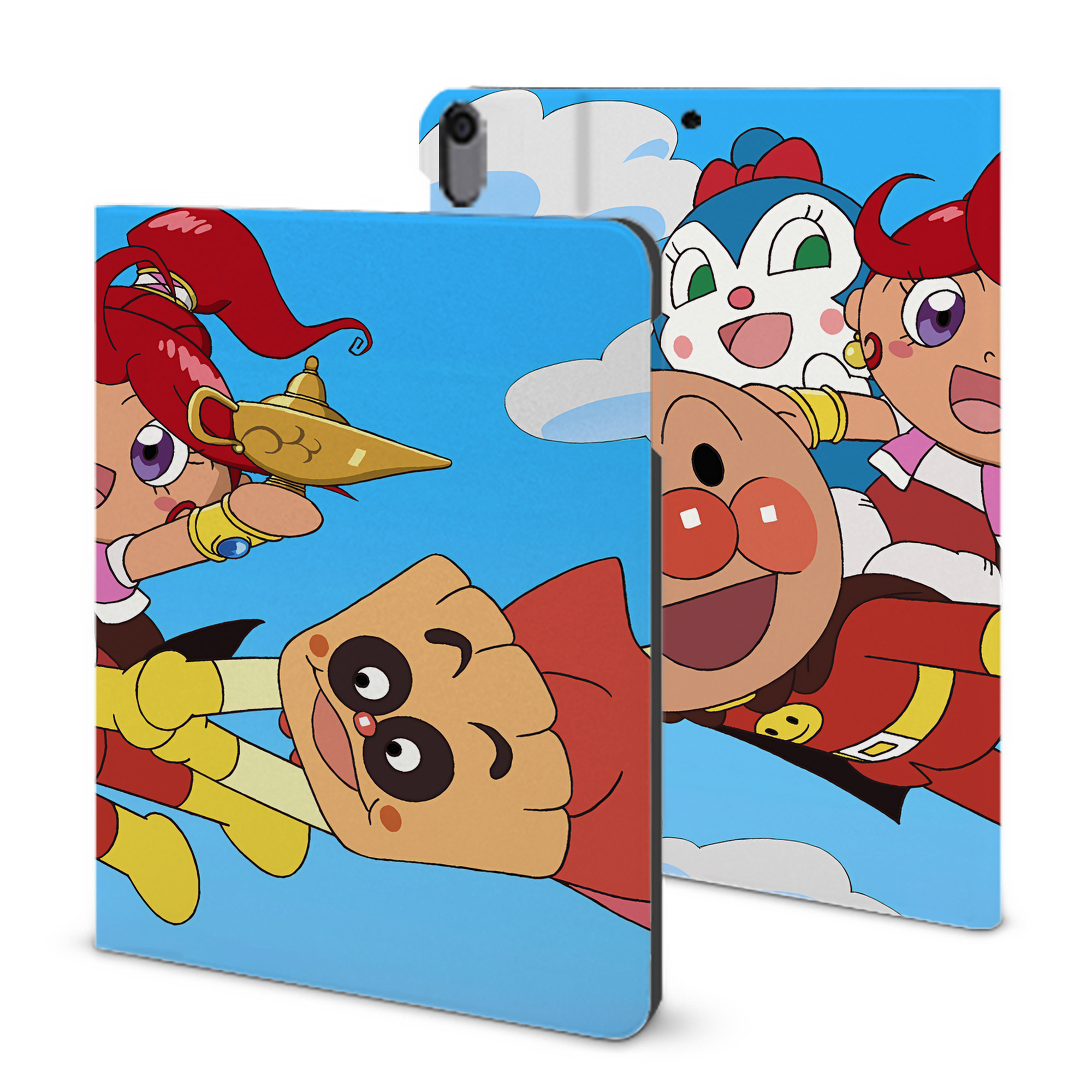 （画像用） アンパンマン Anpanman IPad ケース ブック型 PUレザー TPU 耐衝撃 軽量 薄型 ペン収納なし 全面保護 IPad 各モデル対応